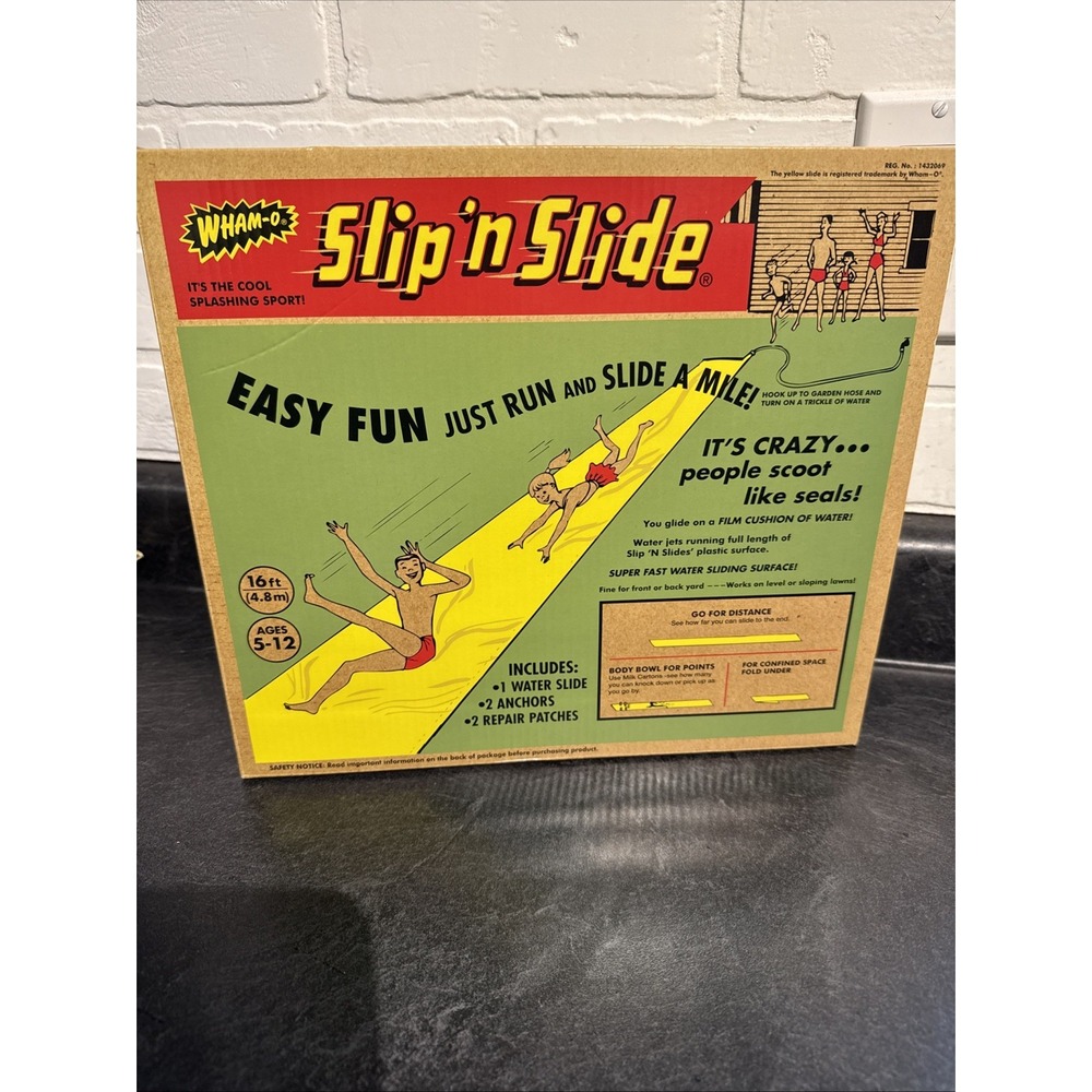2014 Wham-O Slip N Slide Vintage Style Box 16' Water Slide NISB